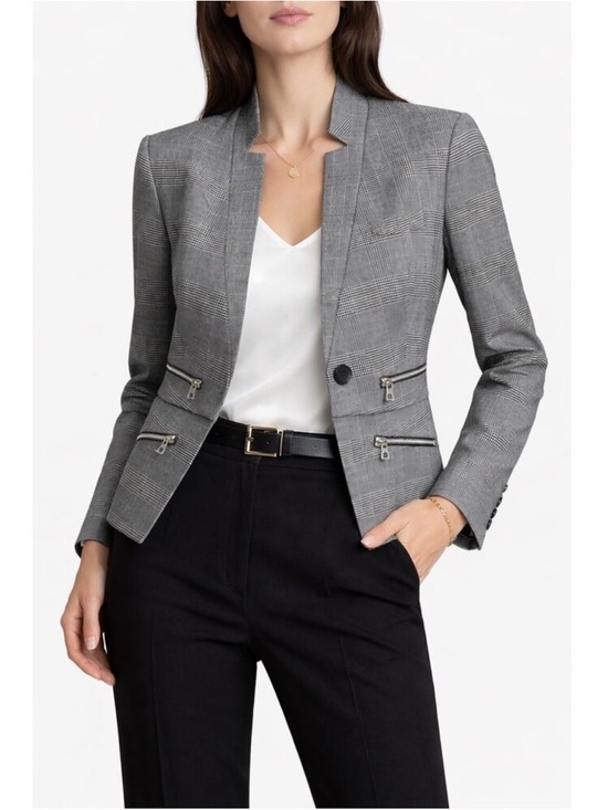 Veronica Beard Jackets & Blazers - Veronica Beard Dickey Paloma Zip Plaid Blazer Jacket 0 Luxury Chic Business Boss